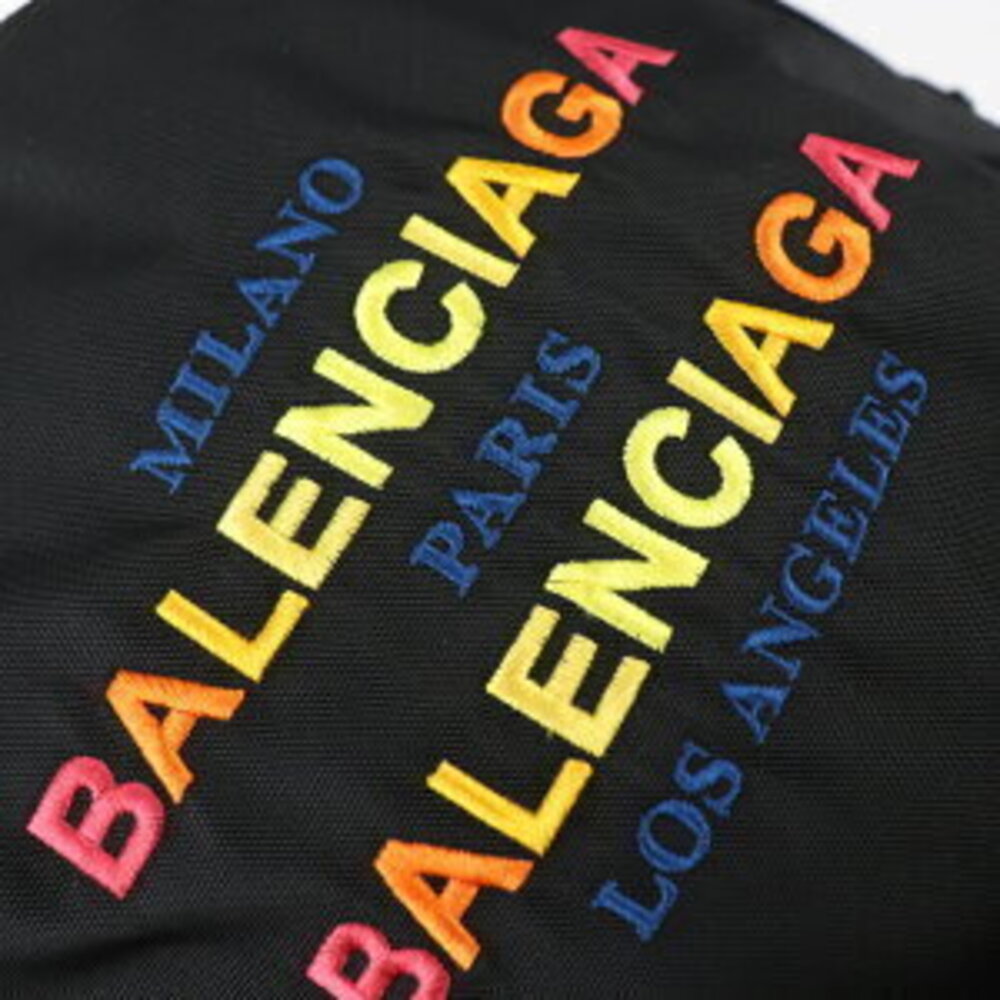 BALENCIAGA Explorer backpack daypack black canvas multicolored logo - Picture 6 of 9